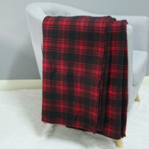 Fleecová deka červená mriežka 130x170