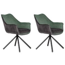 Komplete 2 stolička Montreal zelená+Šedá / noha čierna